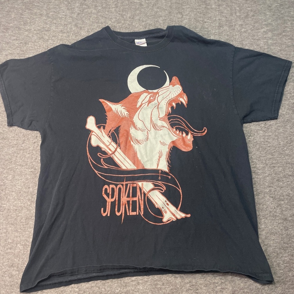 Horror Occult Gildan Shirt XL Graphic Tee‎ Black Wolf Moon Short Sleeve